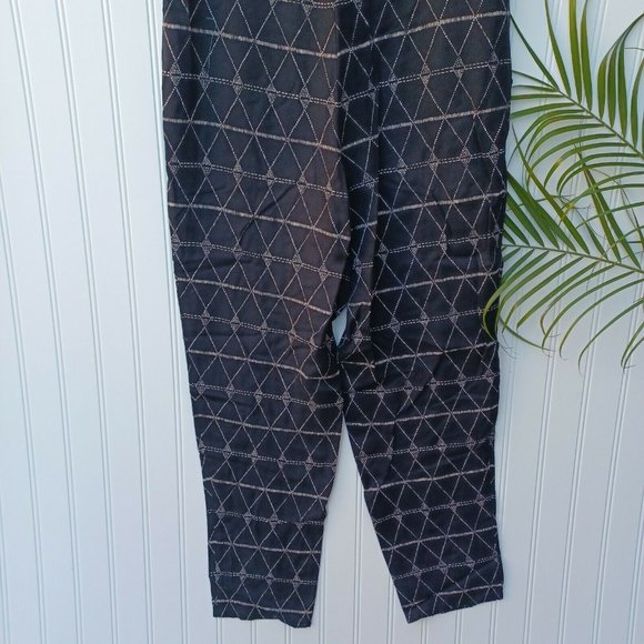 Madewell Diamond Dot  Sleeveless Jumpsuit Size XS  Black Cream Tribal Boho - Picture 9 of 11